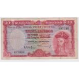 Portuguese India 30 Escudos dated 2nd January 1959, serial No. 697090 (TBB B330, Pick41) Fine to