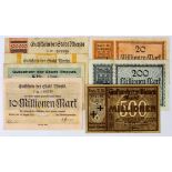 Germany Grossgeld (7) dated 1923, 500000 Mark, 1 Million Mark and 5 Millionen Mark - 500 Millionen