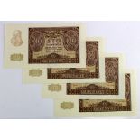 Poland 100 Zlotych (4) dated 1st March 1940, WWII London Counterfeit notes, Series B (Pick97x)