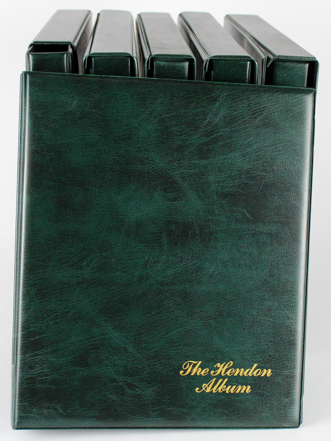 Albums, Hendon banknote albums (6) with slip cases, no plastic sleeves, Green finish, used but