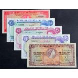 Bermuda (5), 10 Shillings and 5 Shillings dated 1st May 1957, serial T/1 777368 & C/2 608309
