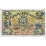 Scotland, National Bank of Scotland 5 Pounds dated 1st October 1953 signed Dandie & Brown, large