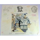 Limited edition design sketch of Michael Faraday giving one of his Christmas Lectures at the Royal