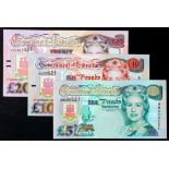 Gibraltar (3), a group of Commemorative notes with MATCHING LOW serial numbers, 20 Pounds dated