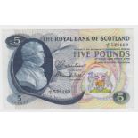 Scotland, Royal Bank of Scotland 5 Pounds dated 1st November 1966, FIRST RUN 'J/1' prefix, signed