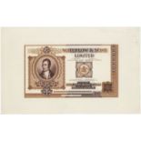 Waterlow & Sons Limited advertising note, brown with portrait of Robert Burns at left, composite