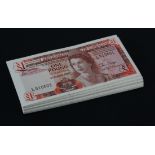 Gibraltar 1 Pound (100) dated 4th August 1988, a consecutively numbered run of 100 notes, serial