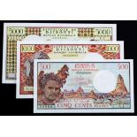 Djibouti (3), 5000 Francs issued 1979 rarer issue without signature (TBB B103a, Pick38a), 1000