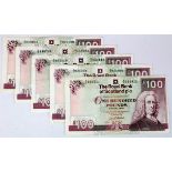 Scotland, Royal Bank of Scotland 100 Pounds (5) dated 1998, 1999 & 2000, signed Mathewson and