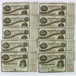 USA (10), State of Louisiana 5 Dollars 'Baby Bonds' dated 1875, in consecutively numbered groups,