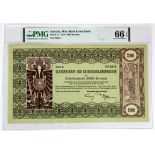 Austria War State Loan Bank 2000 Kronen dated 26th September 1914, series B serial No. 25021 (