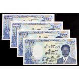 Gabon 1000 Francs (4), dated 1st January 1987, a consecutively numbered run, serial S.03 662881 -