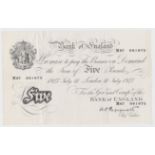 Peppiatt 5 Pounds dated 11th July 1947, serial M67 091975, London issue on thin paper (B264,