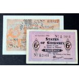 Guernsey & Jersey (2), Guernsey 6 Pence dated 1st January 1943, German occupation issue during