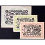 Japan (3), Japanese Military Currency 1918 occupation of Siberia 1 Yen, 50 Sen and 20 Sen issued