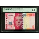 Scotland, Bank of Scotland 100 Pounds dated 17th September 2007, Kessock Bridge, serial AA994028 (