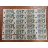 Bank of England (24), a group of 1 Pound REPLACEMENT notes, Hollom (7), Fforde (9), Page (8),