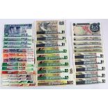 Singapore (33), Bird Series 20 Dollars, 5 Dollars (5), 1 Dollar (8), Ship Series 10 Dollars, 5