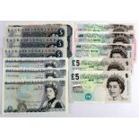 Bank of England (12), a group of high grade 5 Pounds, comprising O'Brien Lion & Key, Hollom, Fforde,