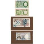 Portugal (4), Banco de Portugal, Waterlow & Sons uniface hand painted essays for 2 different 50