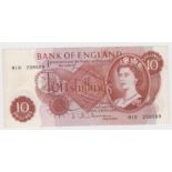 Hollom 10 Shillings issued 1963, a rare FIRST RUN REPLACEMENT note 'M19' prefix, serial M19