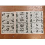 Hungary (11), comprising uncut sheets of 5 Forint (sheet of 3), 2 Forint (sheet of 4) and 1