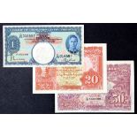 Malaya (3), a high grade group, 1 Dollar serial D/49 016587 (TBB B112a, Pick11), 50 Cents serial A/