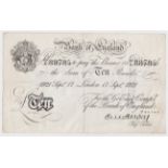 Harvey 10 Pounds dated 17th September 1921, serial 20/L 88785, London issue (B209b, Pick313)