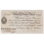 Chipping Norton Bank 5 Pounds dated 1816, serial No. 3632 for Corgan, Paget & Matthews (