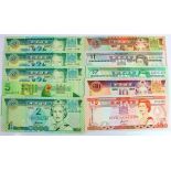 Fiji (10), an Uncirculated group, including 5 Dollars issued 1992, 10 Dollars issued 1996, 5 Dollars