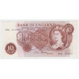 Fforde 10 Shillings issued 1967, rare FIRST RUN REPLACEMENT note 'M56' prefix, serial M56 210721 (