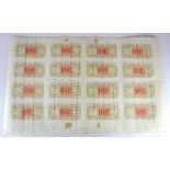 Scotland, Union Bank 1 Pound, UNCUT SHEET of 16 progressive PROOFS of the 6th Issue 1949 - 1954,