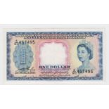 Malaya & British Borneo 1 Dollar dated 21st March 1953, serial A/90 457495 (TBB B101a, Pick1a) crisp