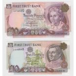 Northern Ireland, First Trust Bank (2), 20 Pounds dated 1st January 1998, signed D.J. Licence,
