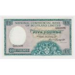 Scotland, National Commercial Bank 5 Pounds dated 3rd January 1961, signed David Alexander, serial