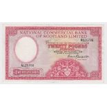 Scotland, National Commercial Bank 20 Pounds dated 16th September 1959, signed David Alexander,