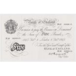 Peppiatt 5 Pounds dated 8th February 1945, serial H37 028815, London issue on thick paper (B255,