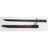 Bayonet 1907 pattern hook quillon good copy in scabbard.