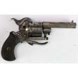 19th century Belgium made pin fire pocket revolver the vigilant model no 22311.