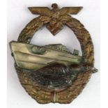 German E Boat badge, Peekhaus Berlin maker marked