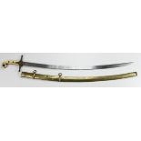 Sword Victorian General Staff Officers Mameluke with engraved blade VR cypher made by Rankin & Co,