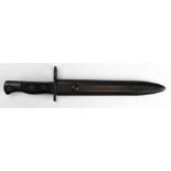 British No5 Mk1 Bayonet for the No5 Enfield Jungle Carbine, black plastic composition grips, Bowie