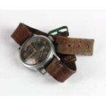 German Nazi Helma DH Army Issue Automatic Watch. Back stamped D06578H. Not working, but does run a