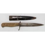 Imperial German Grabbledulch WW1 Trench Knife. Nine groove hilt with two rivets, crossguard