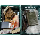Two large green plastic crates full of various Bayonets, knives, daggers, Axe, and mixed militaria