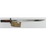 SMLE Pattern '07 bayonet by Sanderson with ground edges to the top of the blade, possibly factory
