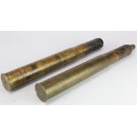 WW2 Russian Artillery shells two of one fused the other with filling plug.