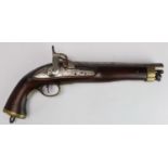 19th Century percussion East India pistol converted from flintlock.