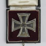 German Nazi Iron Cross 1st class in fitted case, a private purchase one piece made example