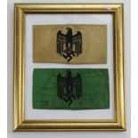 German framed WW2 recruitment officers arm band two different patterns.